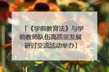 《学前教育法》与学前教师队伍高质量发展研讨交流活动举办