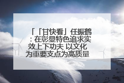 「甘快看」任振鹤：在彰显特色追求实效上下功夫 以文化为重要支点为高质量发展增添动能