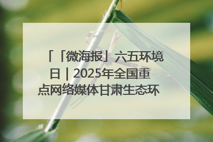 「微海报」六五环境日｜2025年全国重点网络媒体甘肃生态环保行走进兰州新区