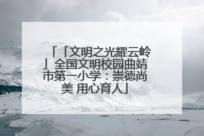 「文明之光耀云岭」全国文明校园曲靖市第一小学：崇德尚美 用心育人