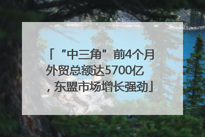 “中三角”前4个月外贸总额达5700亿，东盟市场增长强劲