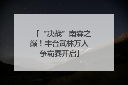 “决战”南森之巅！丰台武林万人争霸赛开启