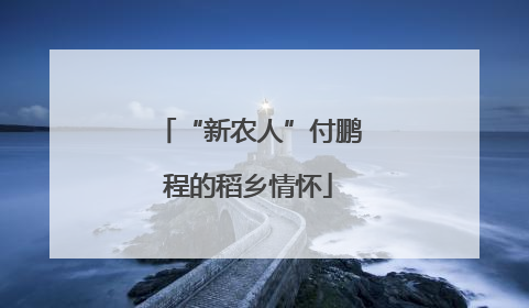 “新农人”付鹏程的稻乡情怀