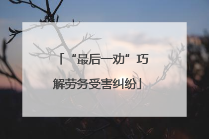 “最后一劝”巧解劳务受害纠纷