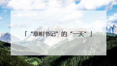 “草帽书记”的“一天”