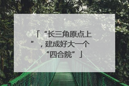 “长三角原点上”，建成好大一个“四合院”