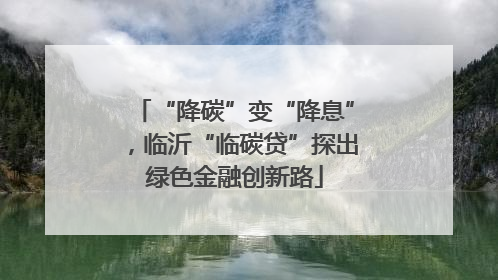 “降碳”变“降息”，临沂“临碳贷”探出绿色金融创新路