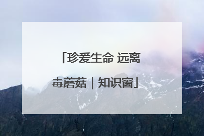 珍爱生命 远离毒蘑菇｜知识窗