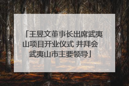 王昱文董事长出席武夷山项目开业仪式 并拜会武夷山市主要领导