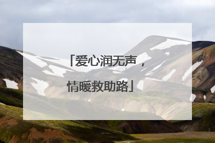 爱心润无声，情暖救助路