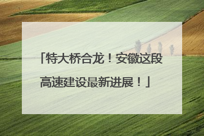 特大桥合龙！安徽这段高速建设最新进展！