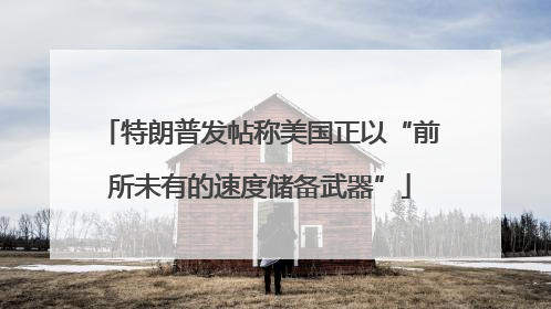 特朗普发帖称美国正以“前所未有的速度储备武器”
