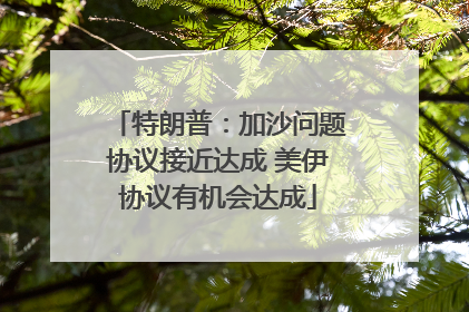 特朗普：加沙问题协议接近达成 美伊协议有机会达成