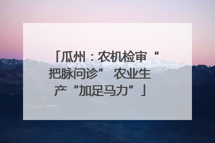 瓜州：农机检审“把脉问诊” 农业生产“加足马力”