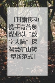 甘肃移动携手青苔泉煤业以“数字大脑”探智慧矿山转型新范式
