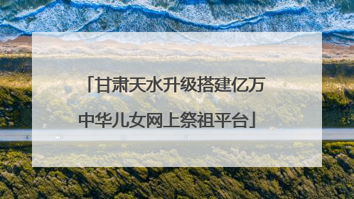 甘肃天水升级搭建亿万中华儿女网上祭祖平台