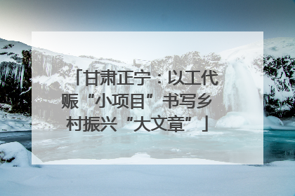 甘肃正宁：以工代赈“小项目”书写乡村振兴“大文章”
