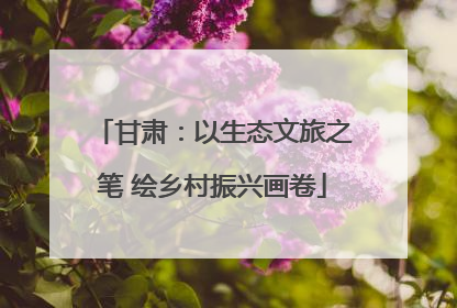 甘肃：以生态文旅之笔 绘乡村振兴画卷
