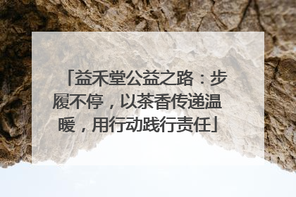 益禾堂公益之路：步履不停，以茶香传递温暖，用行动践行责任