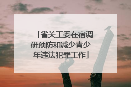 省关工委在宿调研预防和减少青少年违法犯罪工作