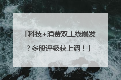 科技+消费双主线爆发？多股评级获上调！
