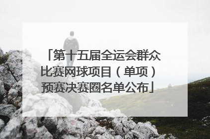 第十五届全运会群众比赛网球项目（单项）预赛决赛圈名单公布