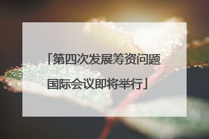 第四次发展筹资问题国际会议即将举行