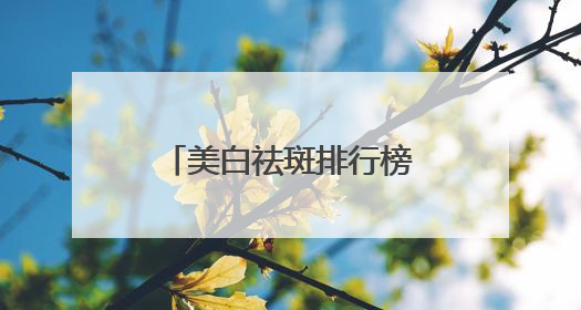 美白祛斑排行榜前十名，国家唯一认证的祛斑产品，99好评不踩雷