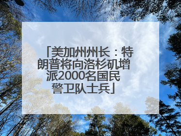 美加州州长：特朗普将向洛杉矶增派2000名国民警卫队士兵