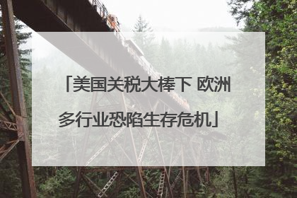 美国关税大棒下 欧洲多行业恐陷生存危机