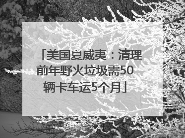 美国夏威夷：清理前年野火垃圾需50辆卡车运5个月