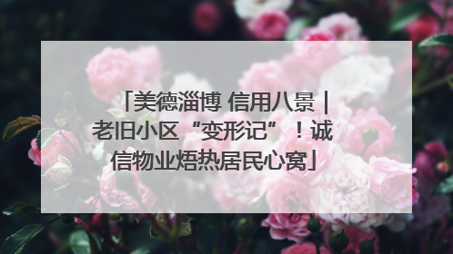 美德淄博 信用八景｜老旧小区“变形记”！诚信物业焐热居民心窝