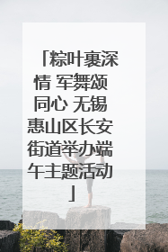 粽叶裹深情 军舞颂同心 无锡惠山区长安街道举办端午主题活动