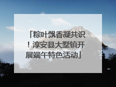 粽叶飘香凝共识！淳安县大墅镇开展端午特色活动
