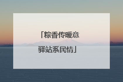 粽香传暖意 驿站系民情