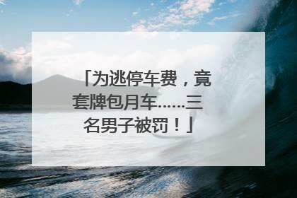 为逃停车费，竟套牌包月车……三名男子被罚！