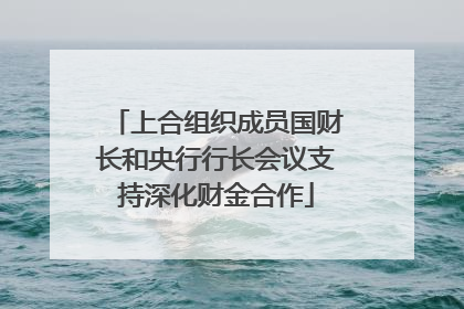 上合组织成员国财长和央行行长会议支持深化财金合作