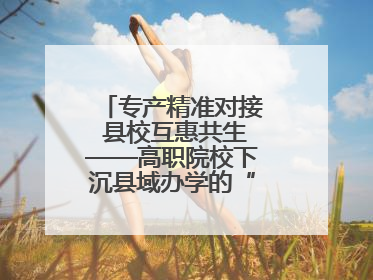 专产精准对接 县校互惠共生——高职院校下沉县域办学的“浙工商”经验