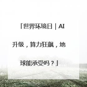 世界环境日｜AI升级，算力狂飙，地球能承受吗？