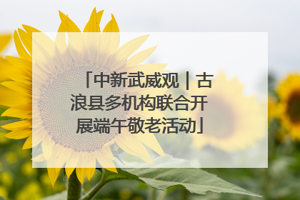 中新武威观｜古浪县多机构联合开展端午敬老活动