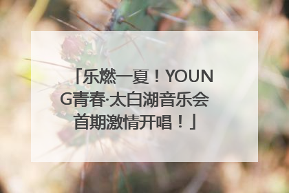 乐燃一夏！YOUNG青春·太白湖音乐会首期激情开唱！