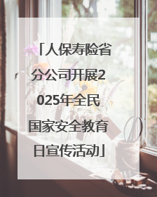 人保寿险省分公司开展2025年全民国家安全教育日宣传活动