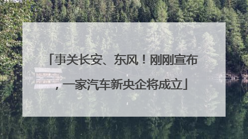 事关长安、东风！刚刚宣布，一家汽车新央企将成立