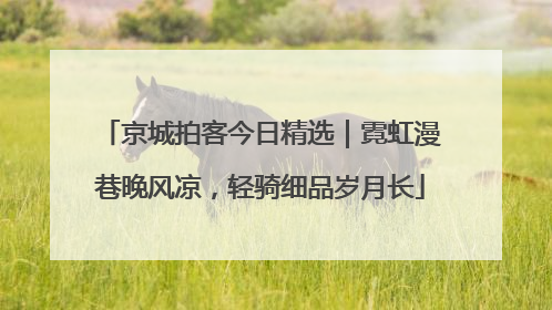 京城拍客今日精选｜霓虹漫巷晚风凉，轻骑细品岁月长