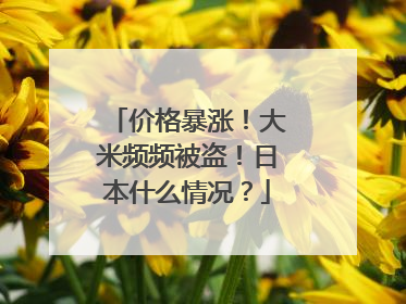 价格暴涨！大米频频被盗！日本什么情况？