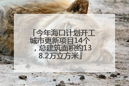 今年海口计划开工城市更新项目14个，总建筑面积约138.2万立方米