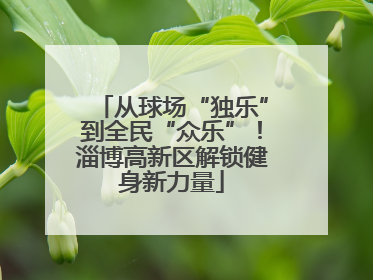从球场“独乐”到全民“众乐”！淄博高新区解锁健身新力量