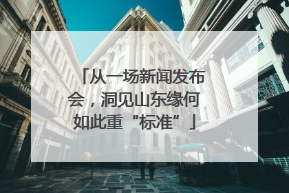 从一场新闻发布会，洞见山东缘何如此重“标准”