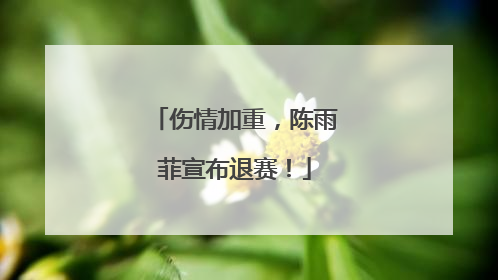 伤情加重，陈雨菲宣布退赛！