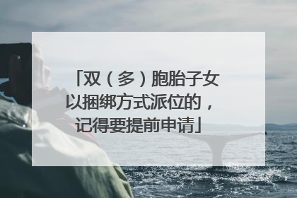 双（多）胞胎子女以捆绑方式派位的，记得要提前申请